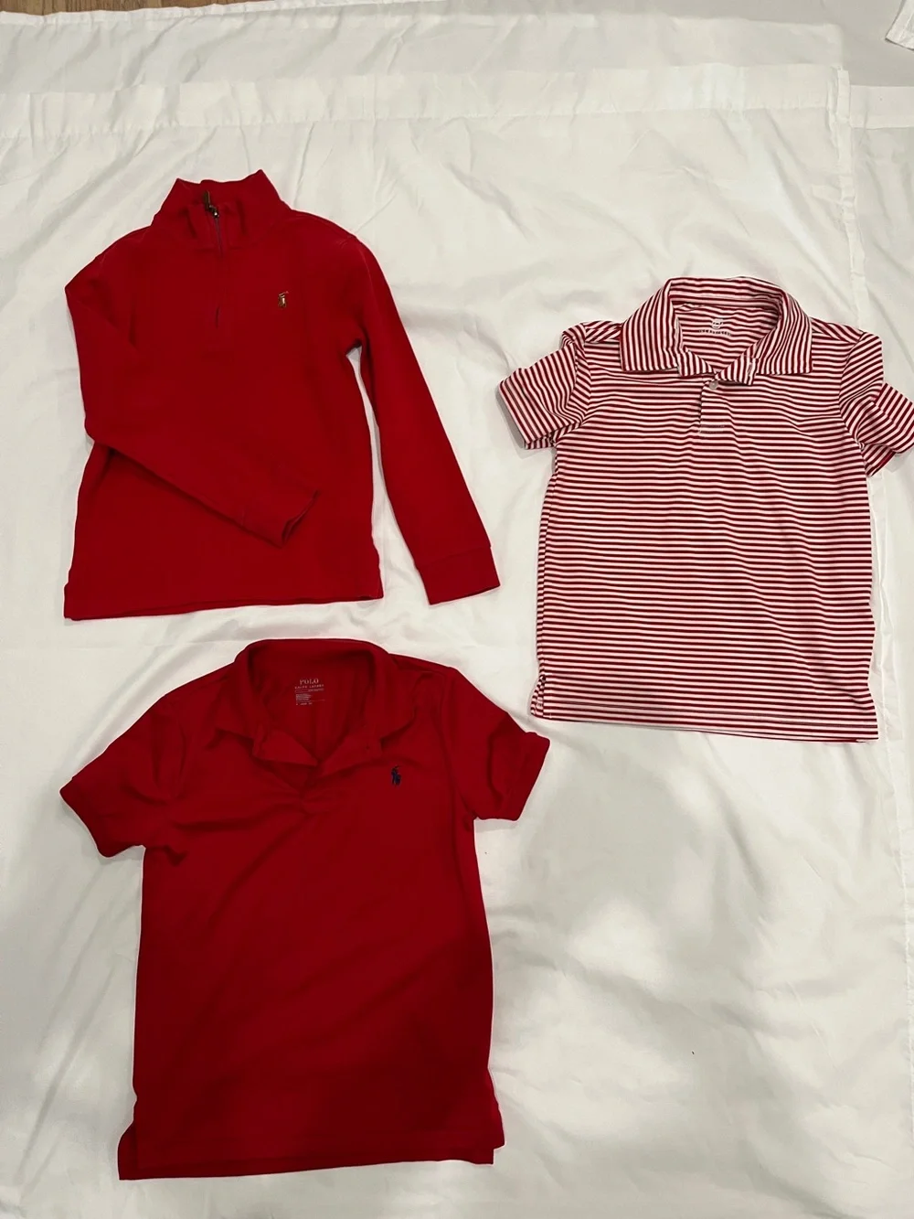 Ralph Lauren Kids Red 3-Piece Polo & Quarter-Zip Set